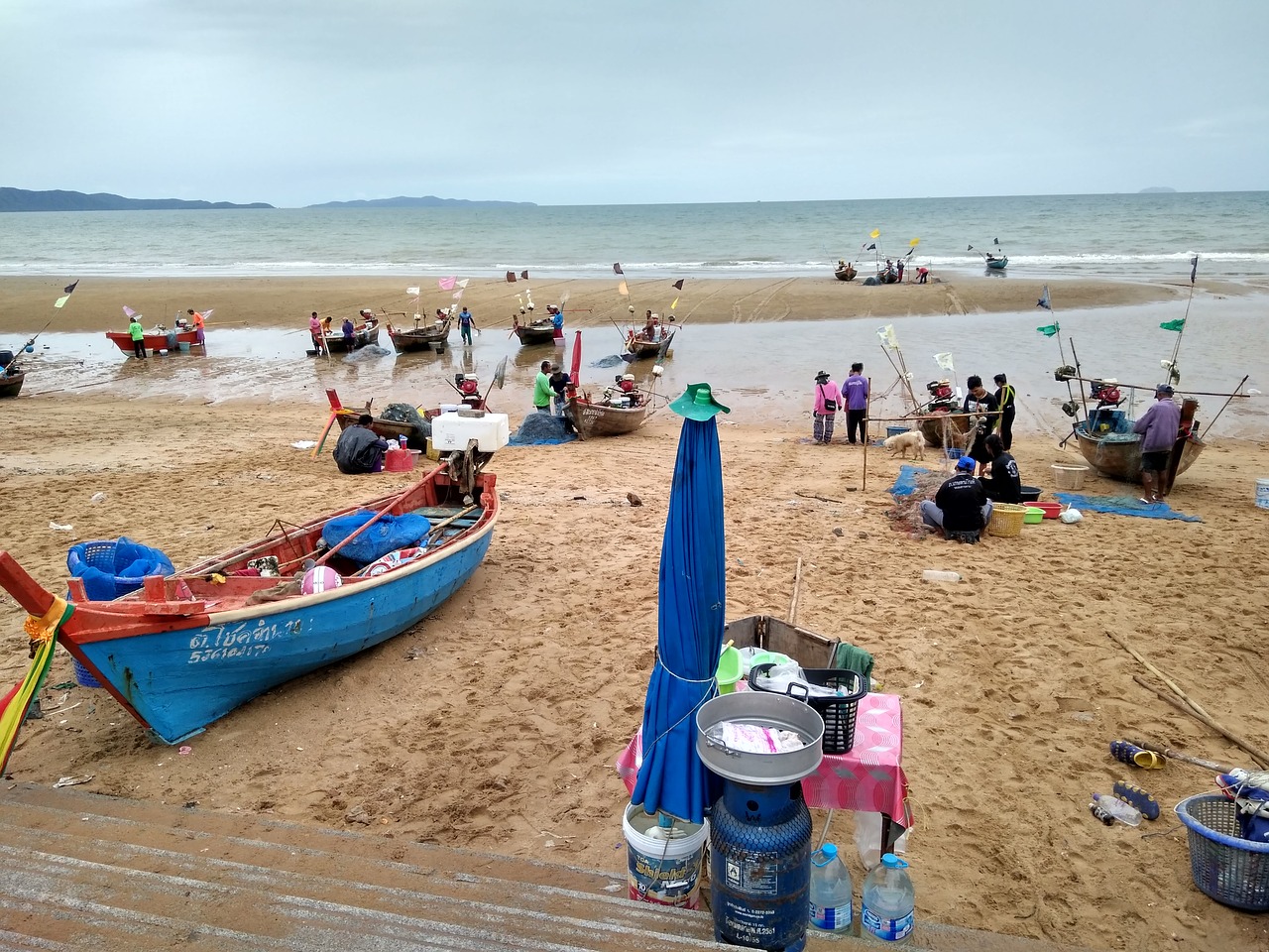 beach fishing boats thailand free photo