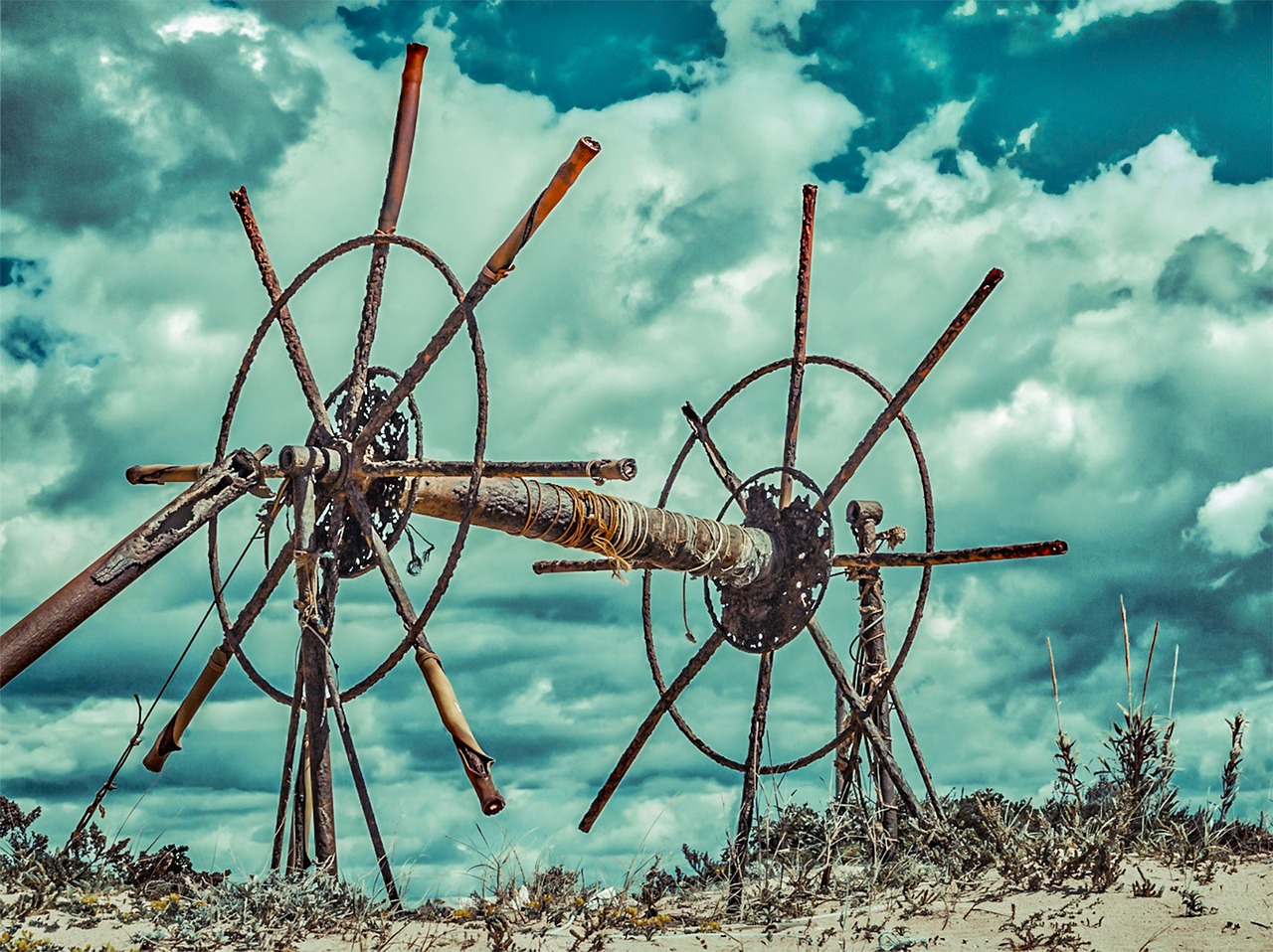 beach wheels fishernet free photo