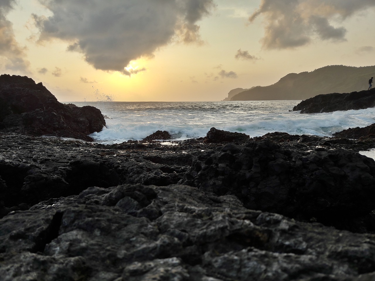 beach sunset sea free photo