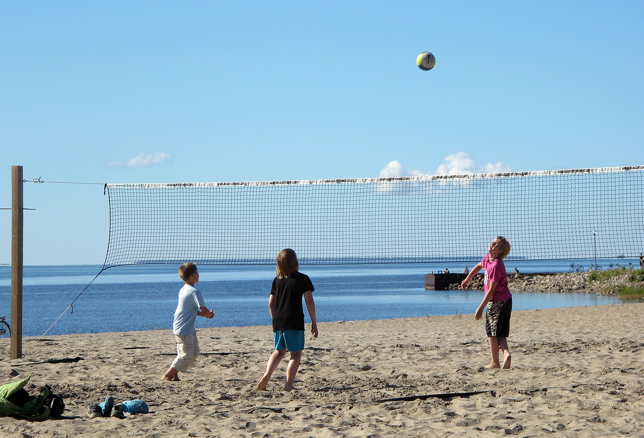 beach beach ball game free photo