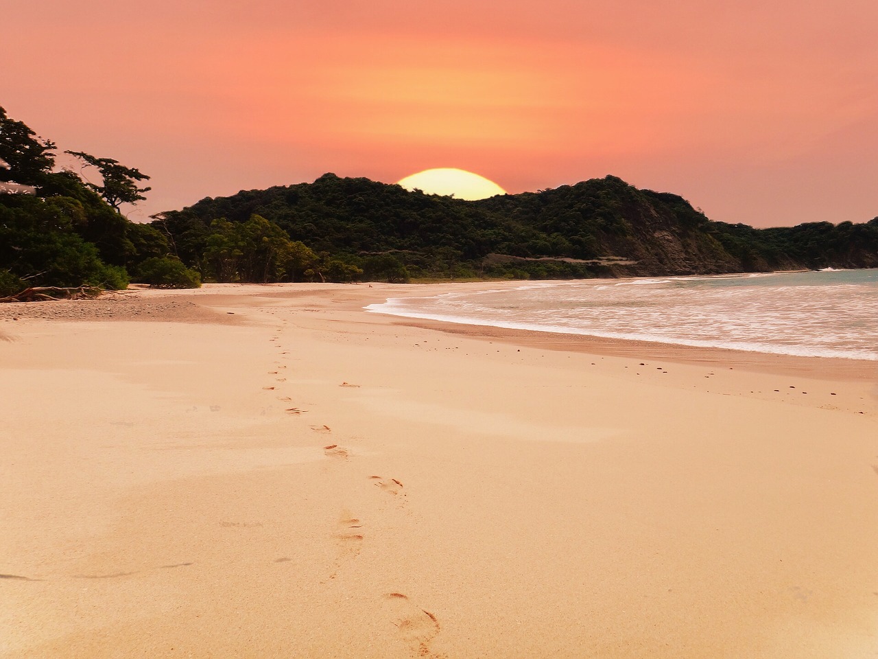 beach sunset coast free photo