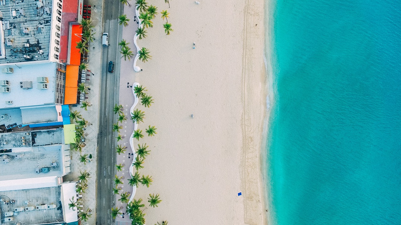 beach sand blue free photo