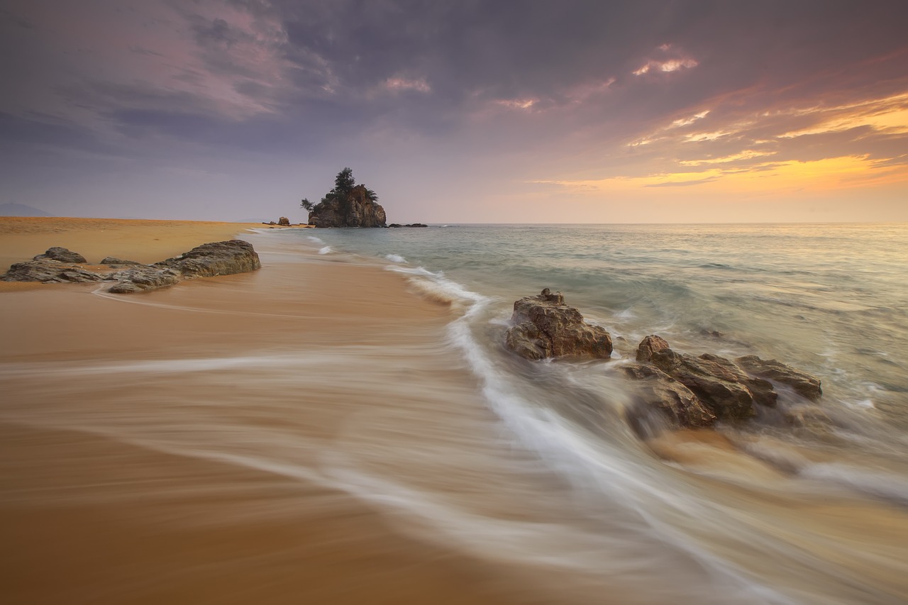 beach sand waves free photo