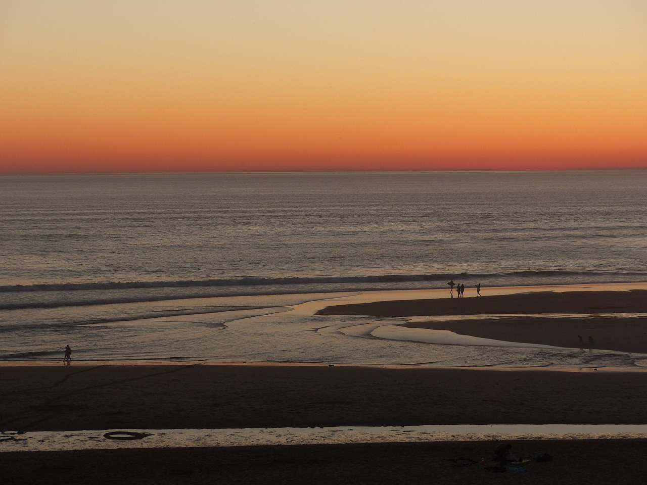 beach setting sunset free photo