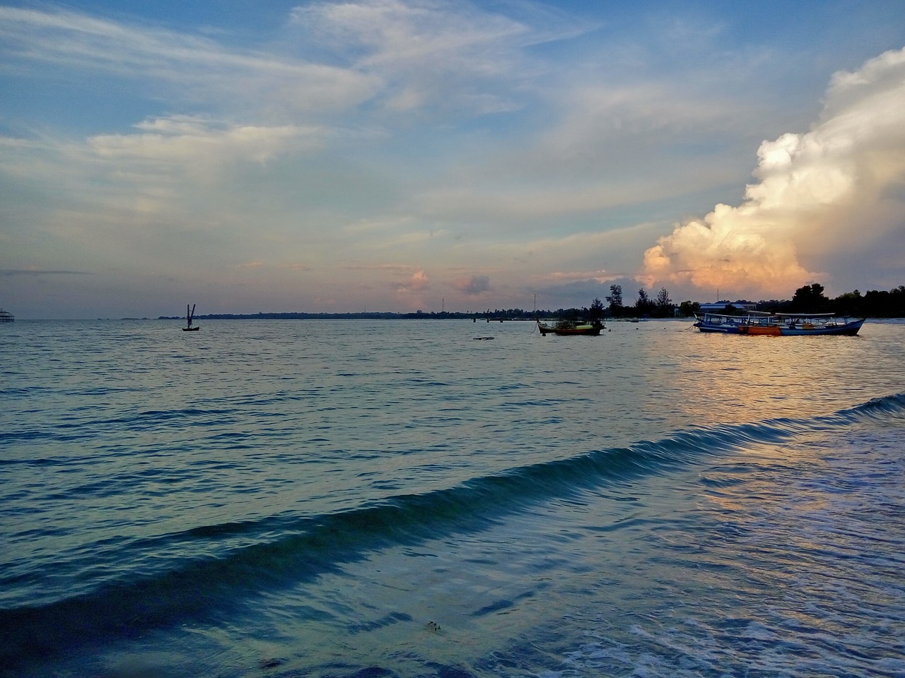 beach sunset sea free photo