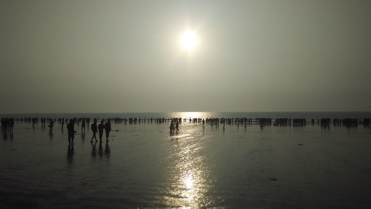 beach people sunset free photo