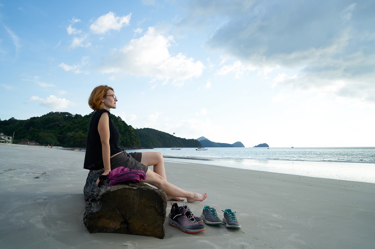 beach sit legs free photo