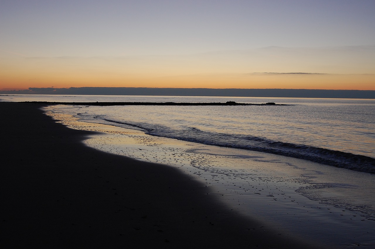 beach sunset sea free photo