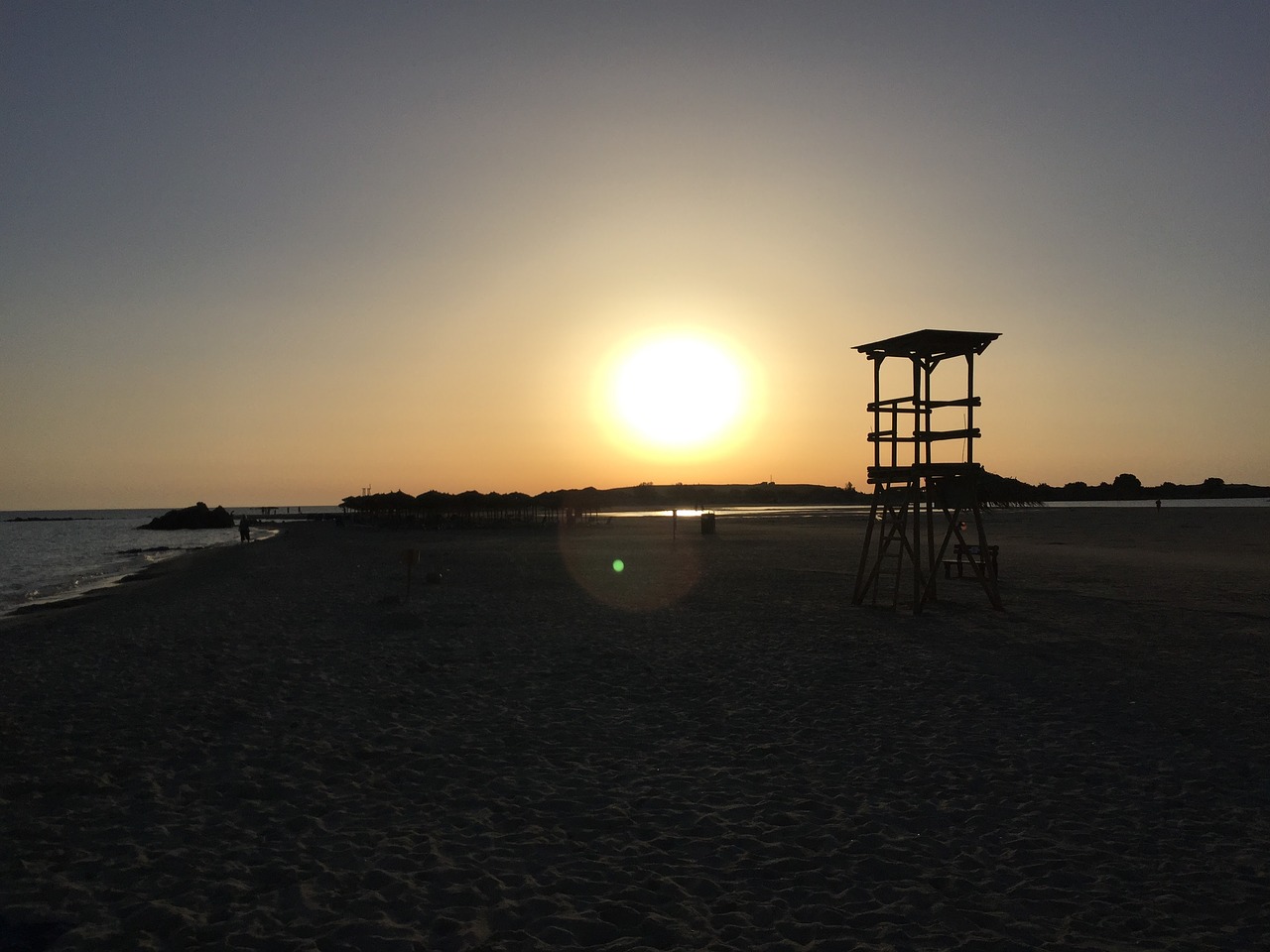 beach sunset greece free photo