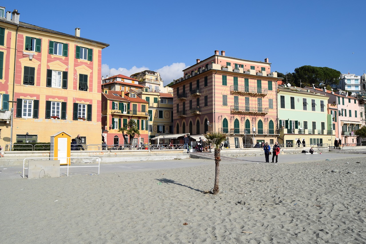 beach palaces liguria free photo