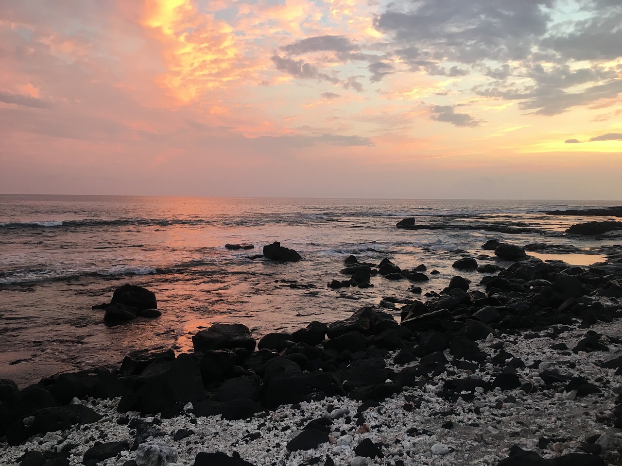 beach hawaii sunset free photo