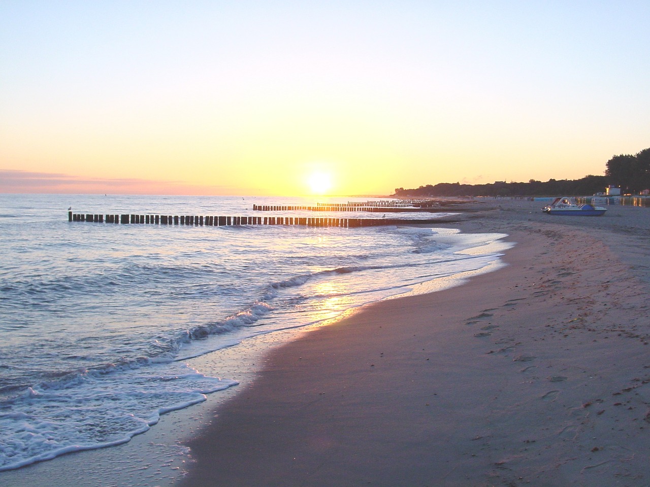 beach evening sun sunset free photo