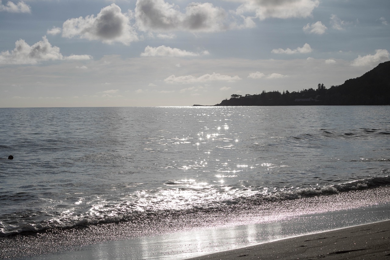 beach reflection eventide free photo