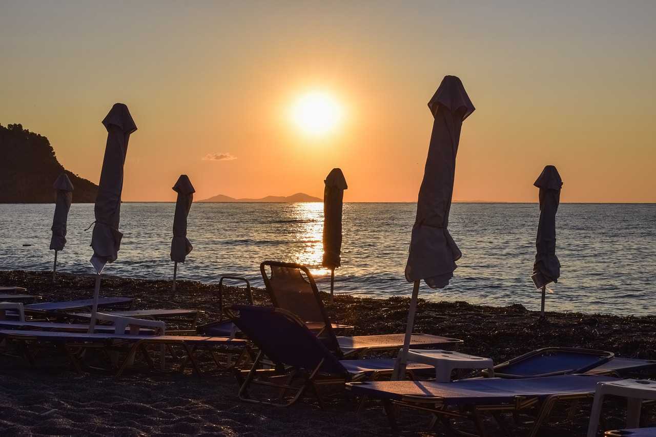 beach umbrellas summer free photo