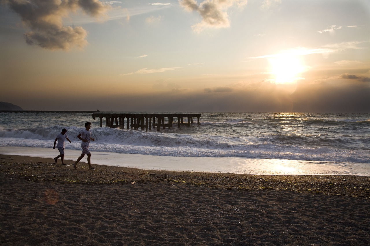 beach sunset marine free photo