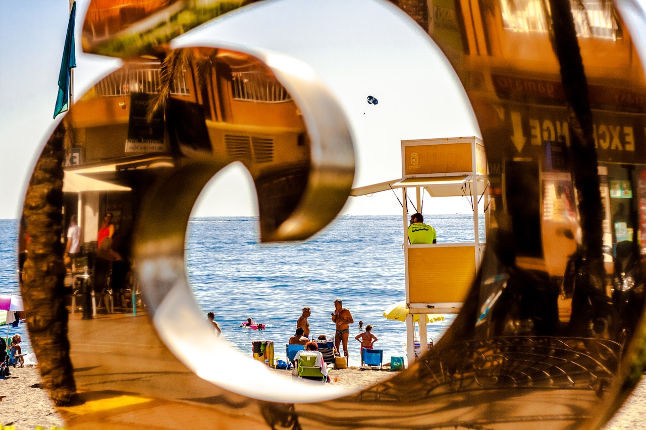 beach reflections lifeguard free photo