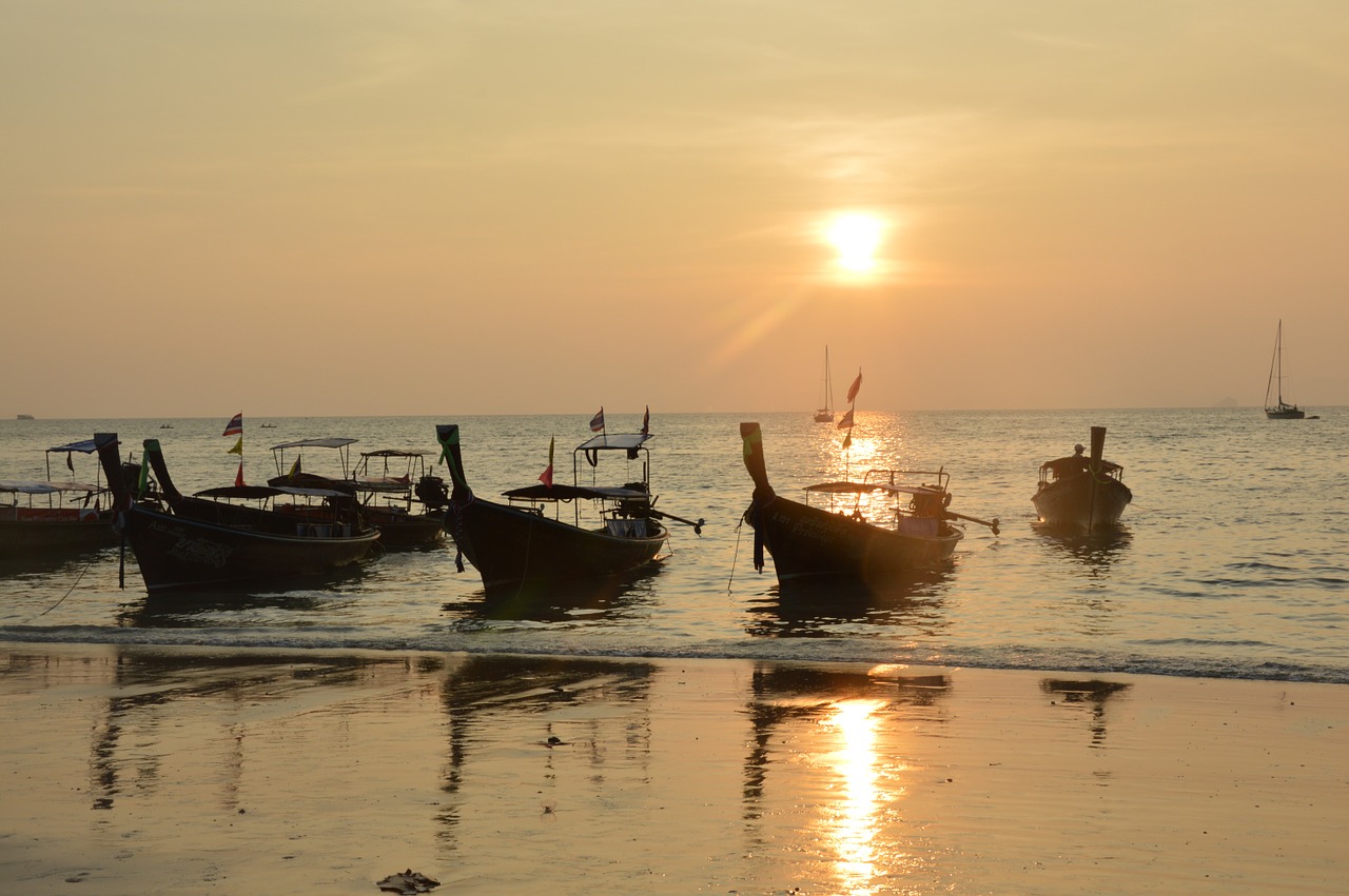 beach boats thailand free photo