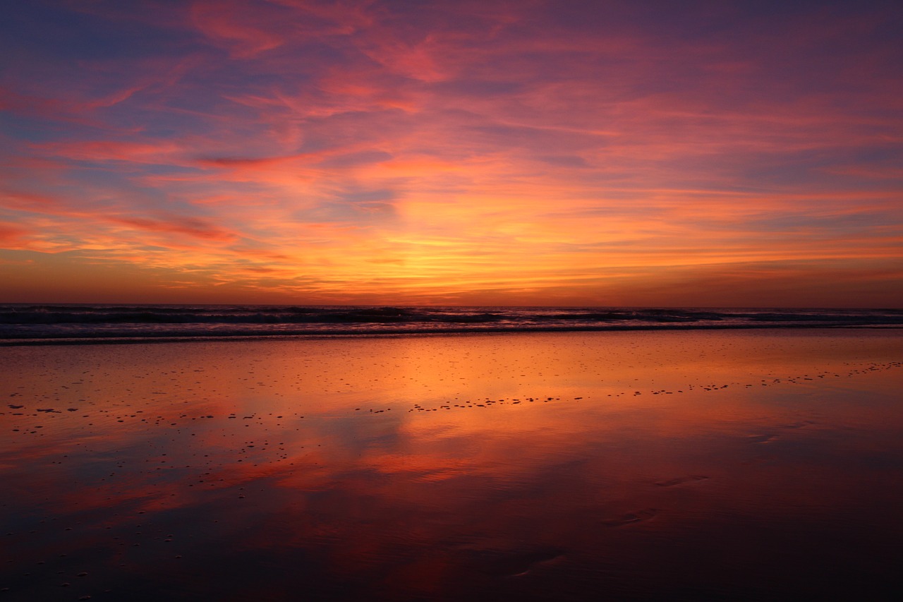 beach sunset abendstimmung free photo