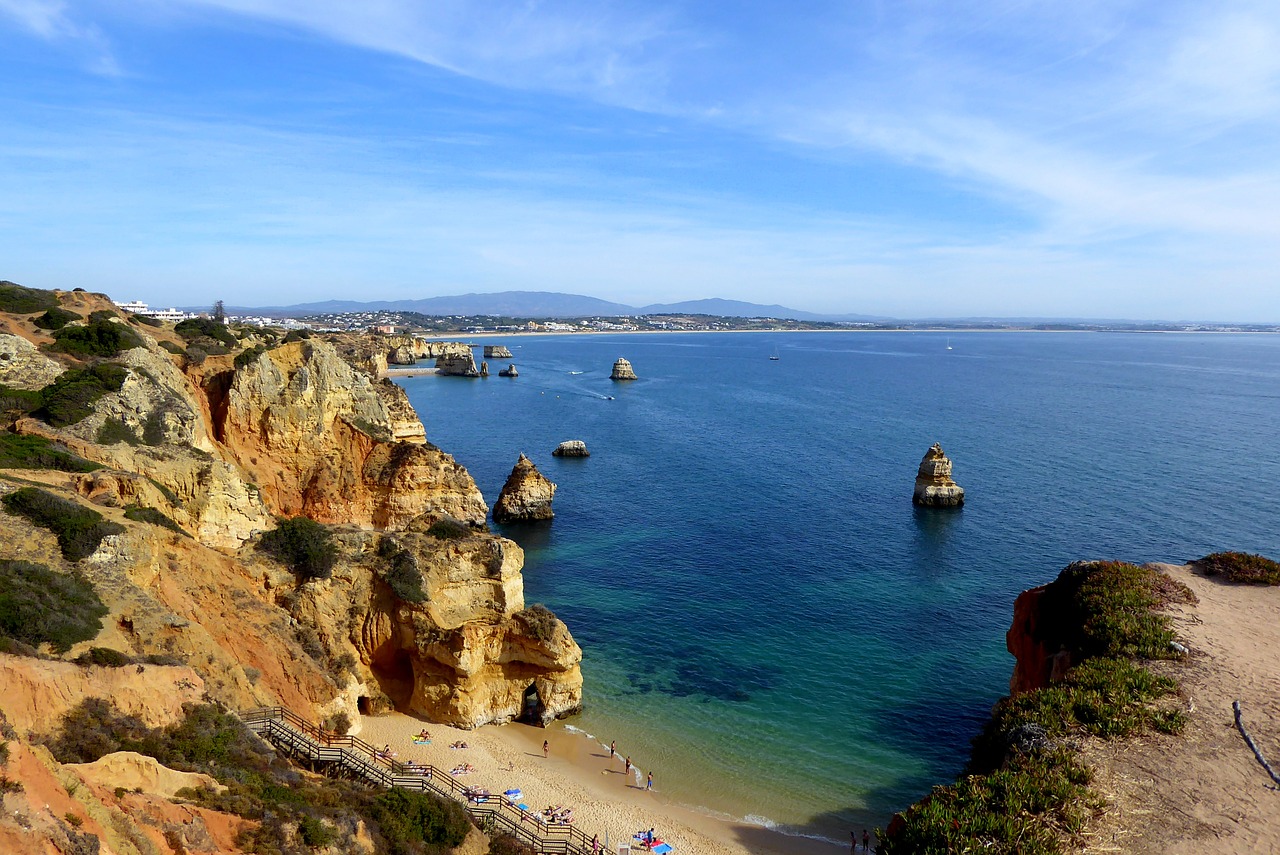 beach algarve lagos free photo