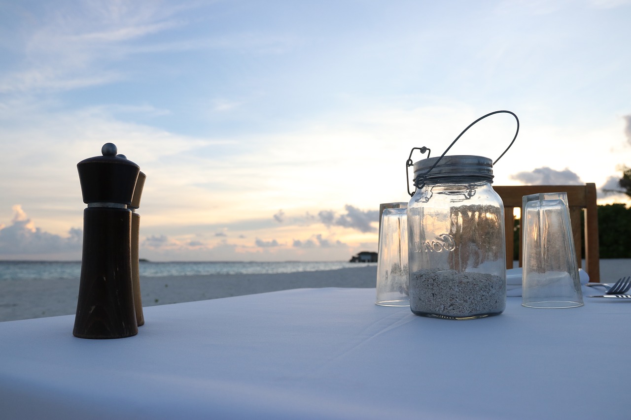 Beach, dinner, sunset, maldives, table setting - free image from ...