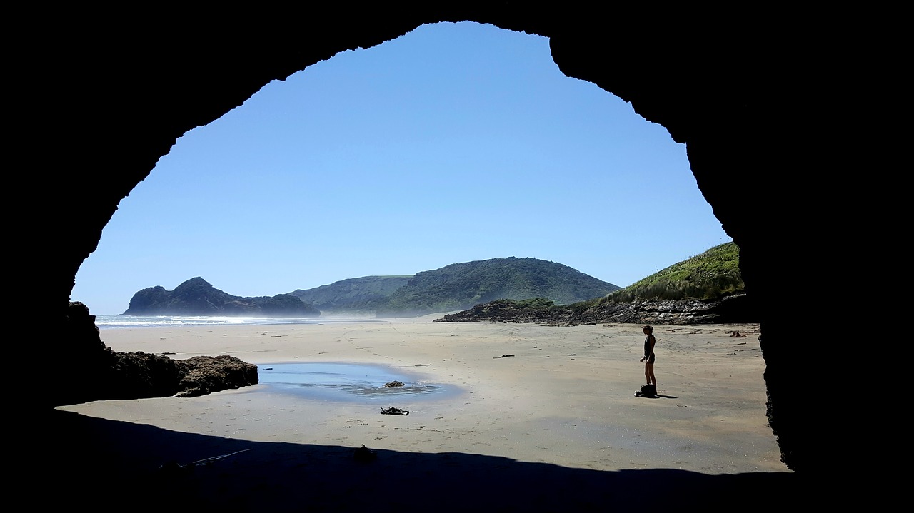 beach  cave  sea free photo