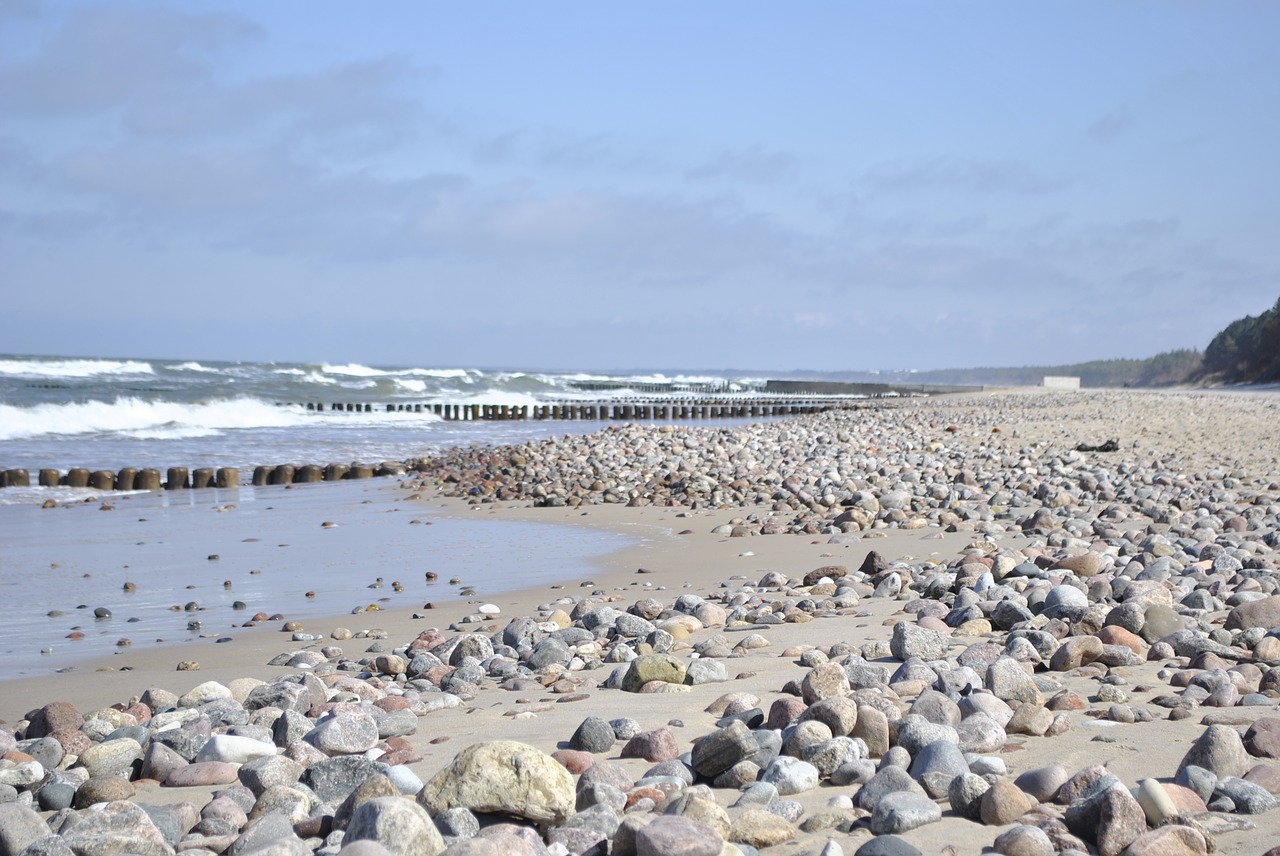 beach  sea  the stones free photo