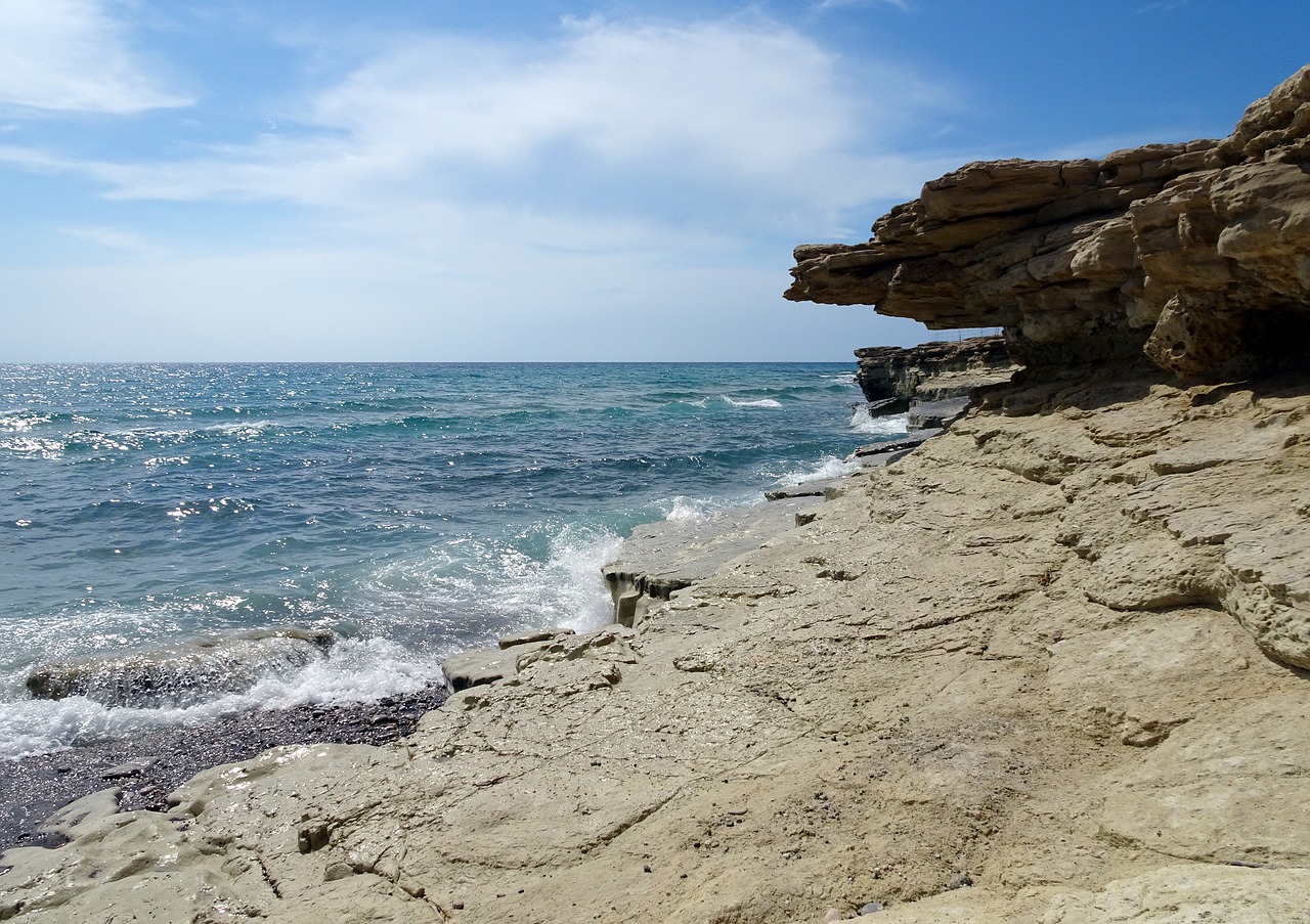 beach  cliff  agios theologos beach free photo