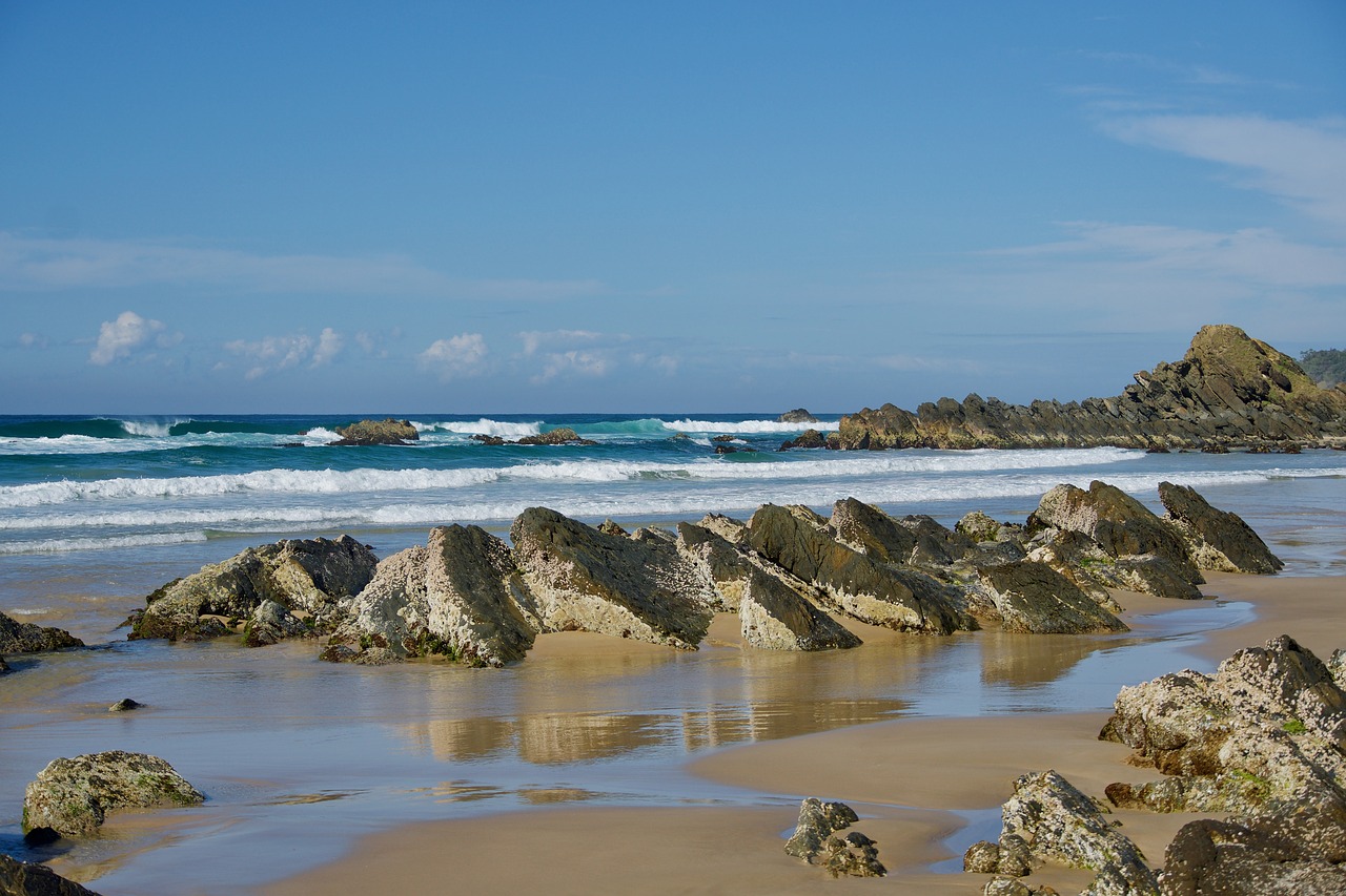 beach  rocks  sea free photo