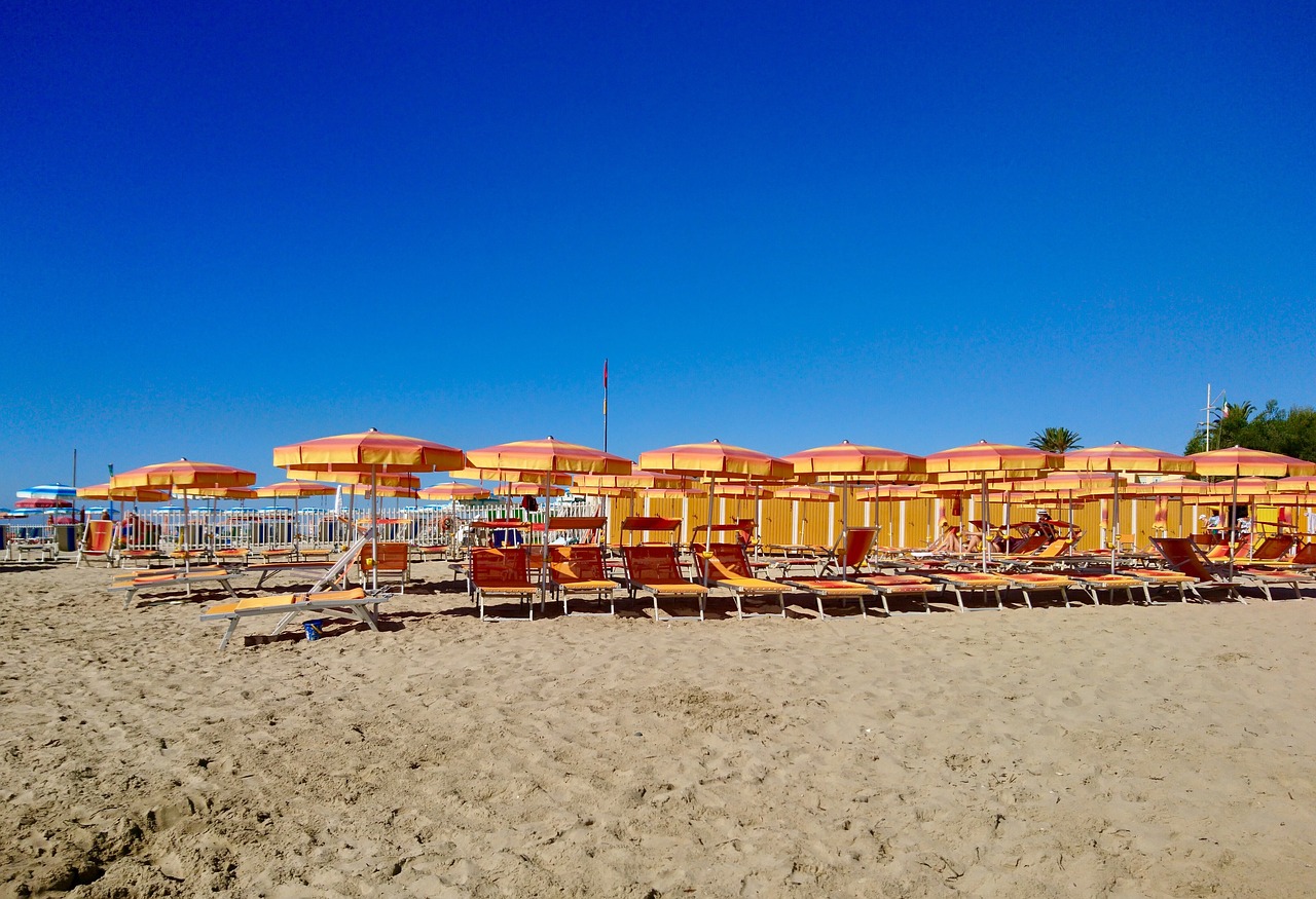 beach  umbrellas  sea free photo