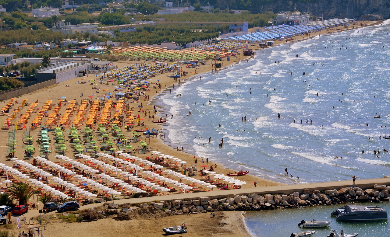 beach  umbrellas  sea free photo