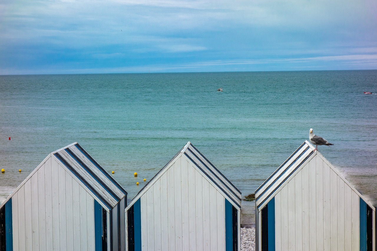 beach  cabin  blue free photo