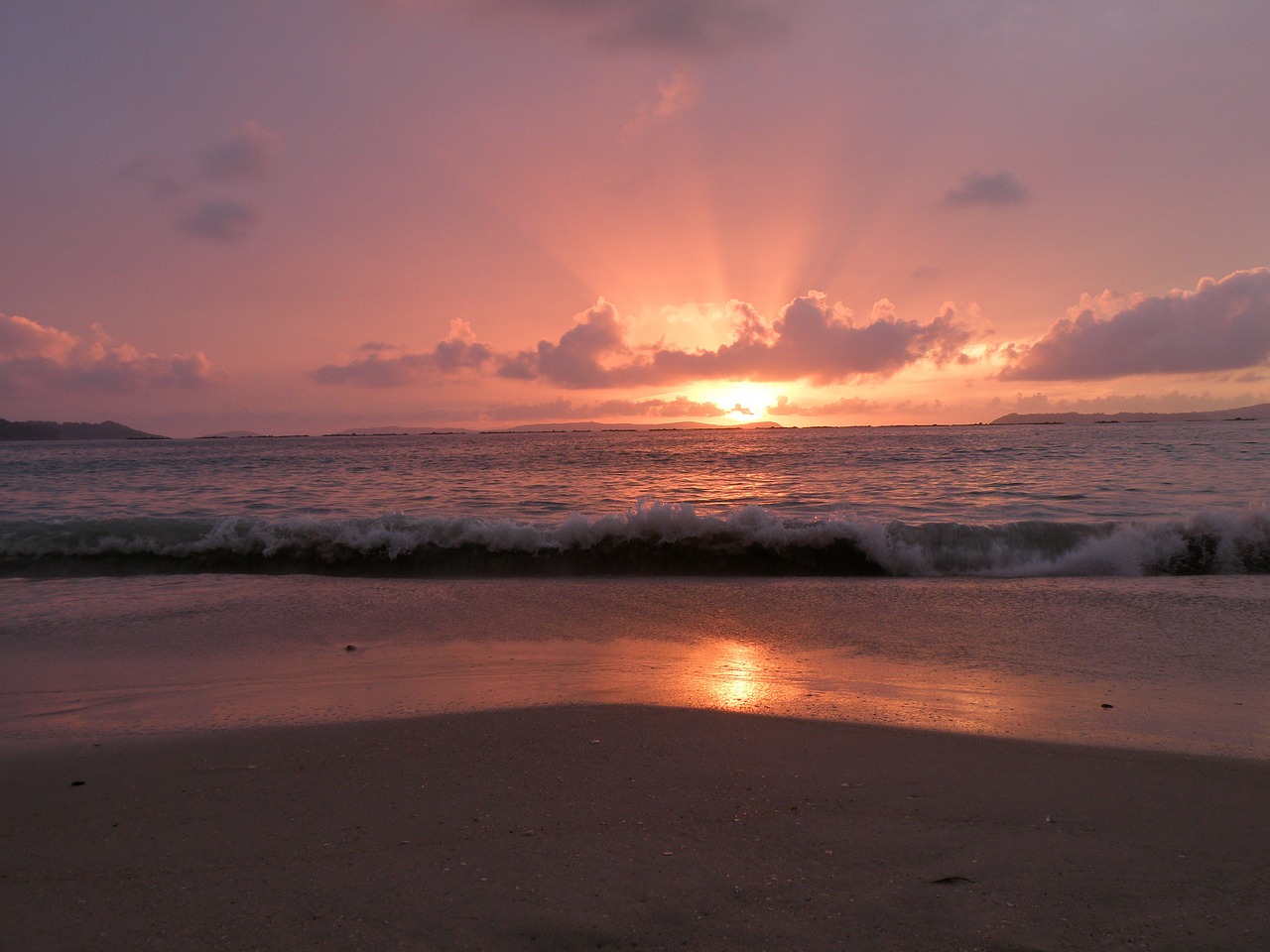 beach sea sunset free photo