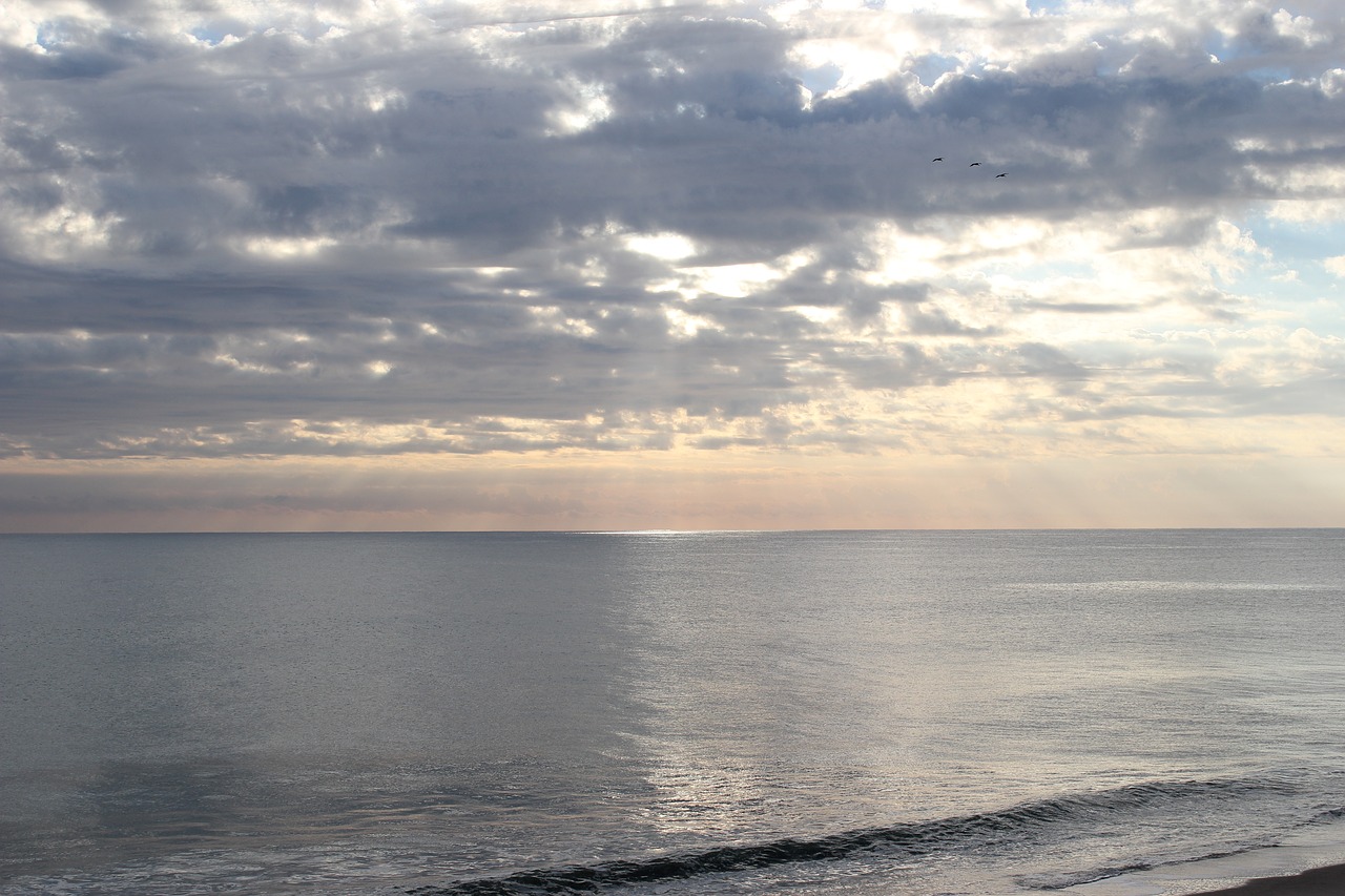 beach  sunrise  clouds free photo