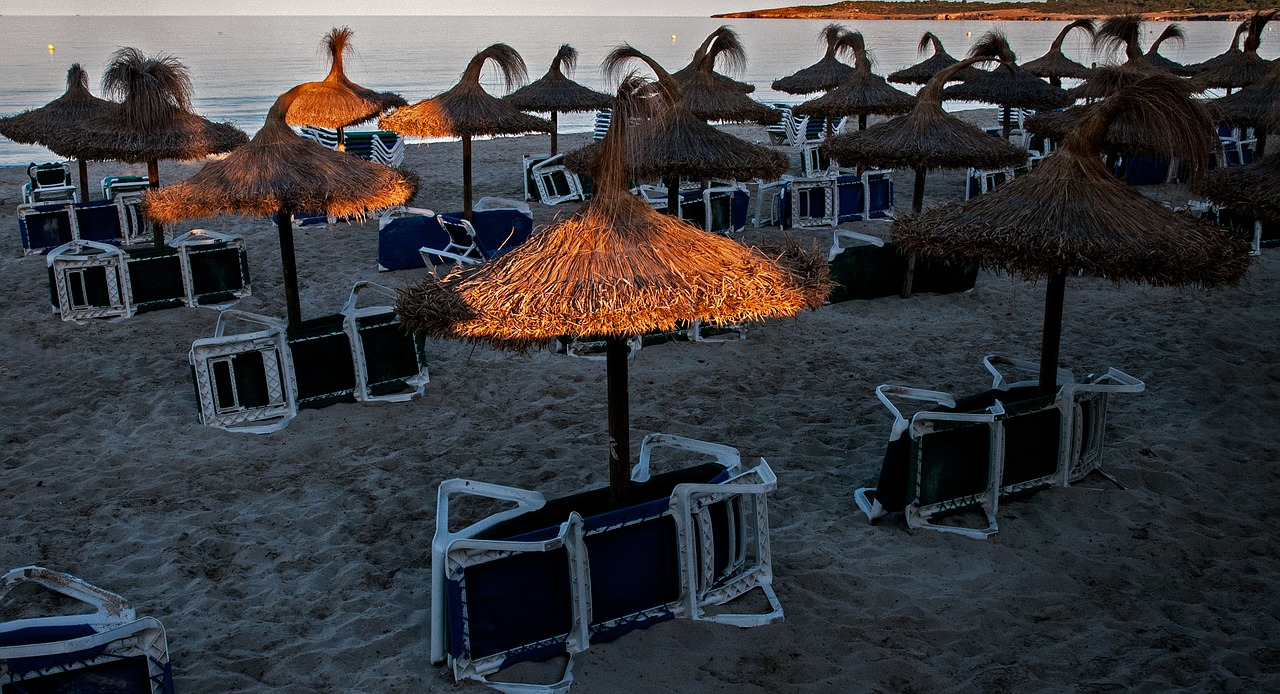 beach sun loungers holiday free photo