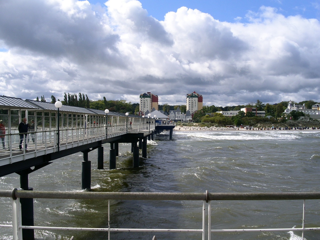 beach bridge wave free photo