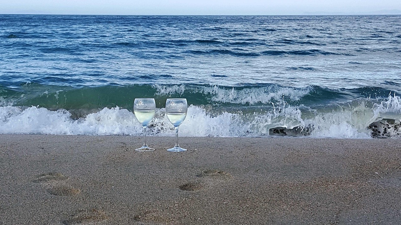 beach  wine  sea free photo