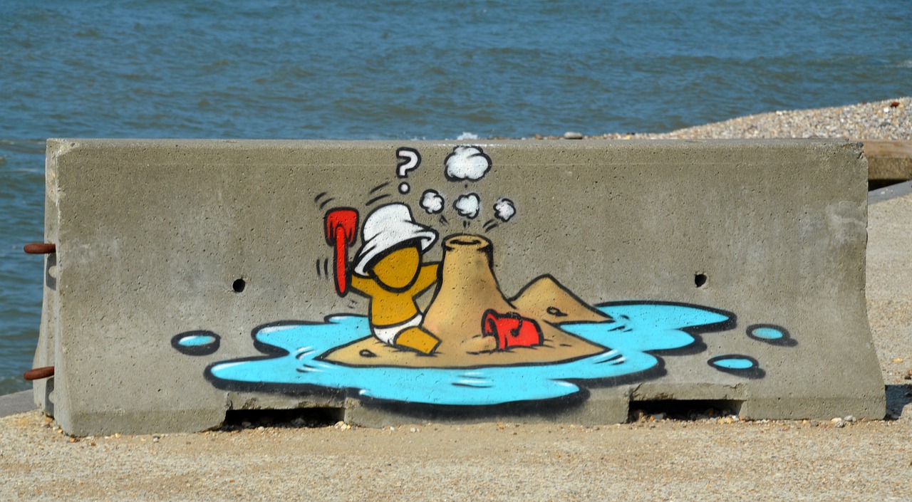 beach  graffiti  drawing free photo