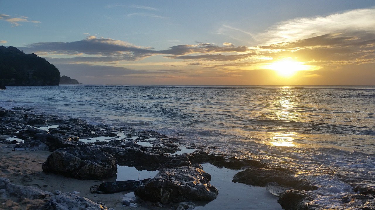 beach  sunset  bali free photo