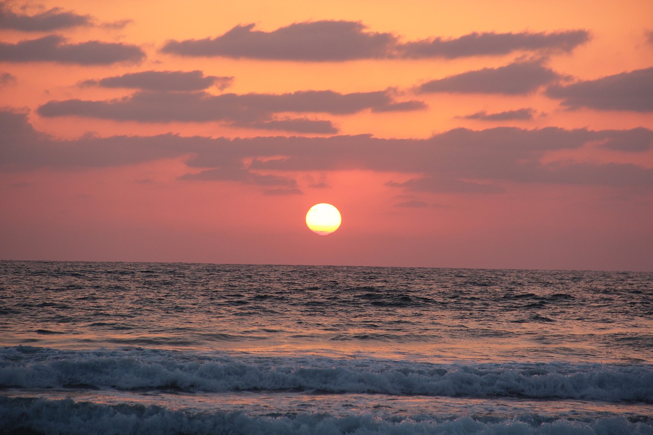 beach  sunset  sea free photo