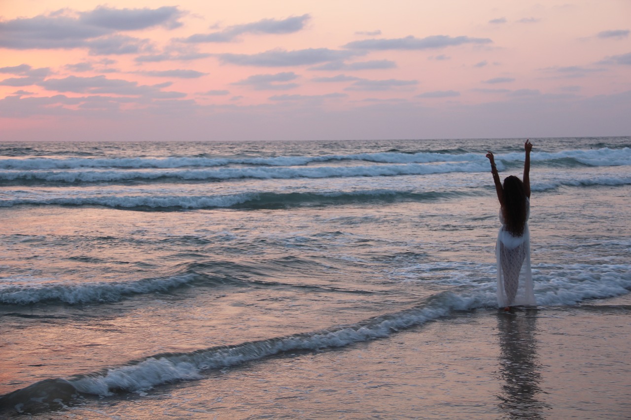 beach  sunset  sea free photo