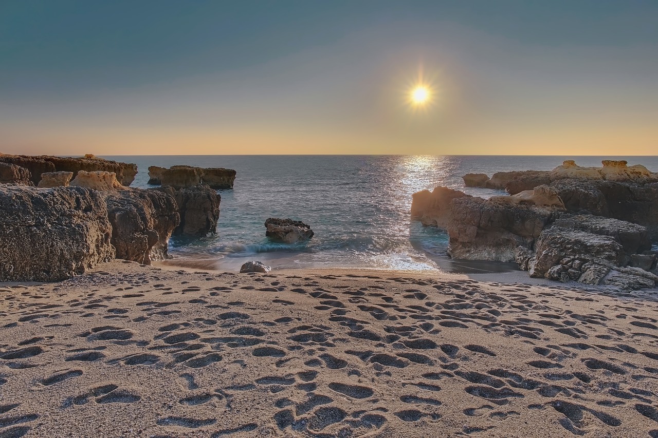 beach  sunset  hdr free photo