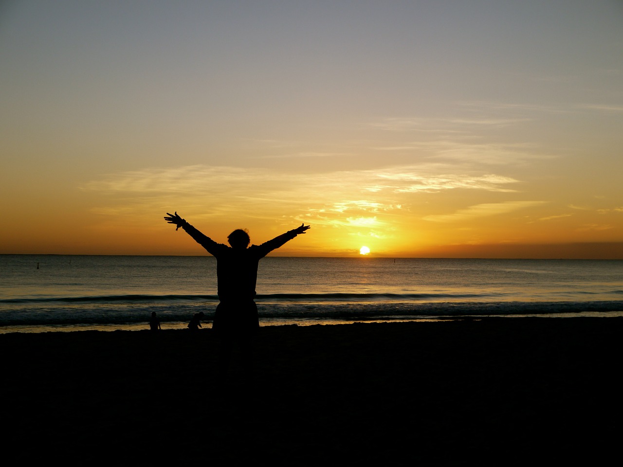 beach sunset man free photo