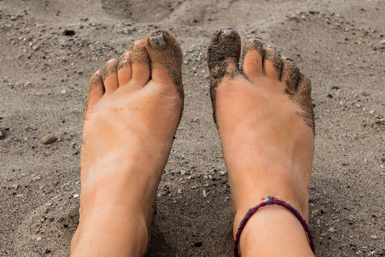 beach  sandy  feet free photo