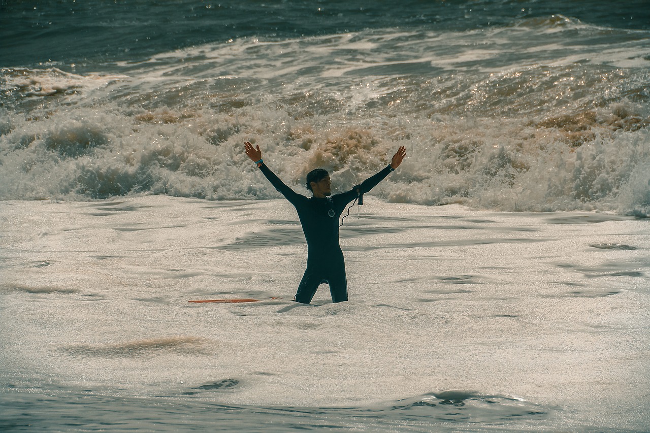 beach  surfer  surf free photo