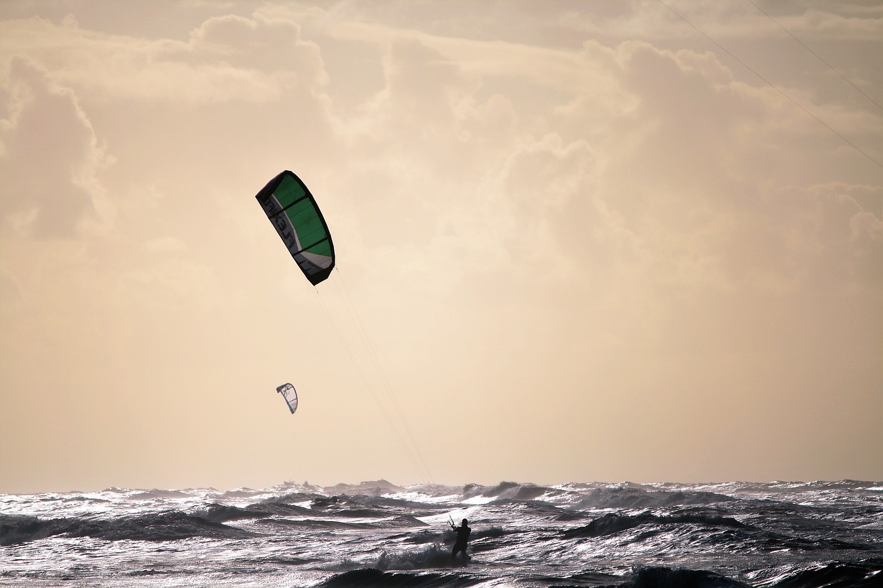 beach  kitesurfing  kitesurfers free photo