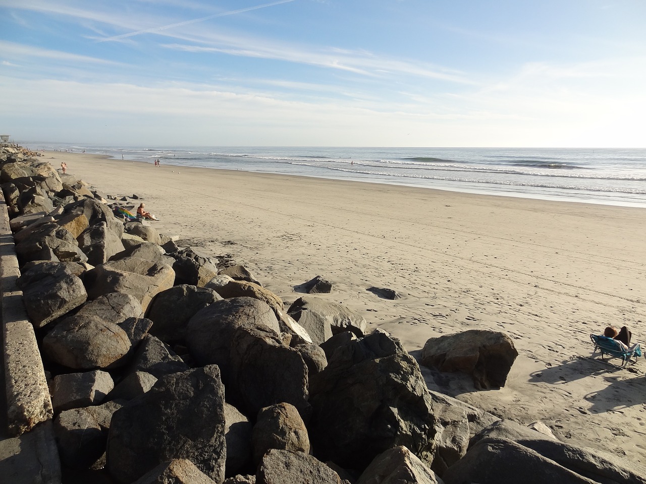 beach ocean rocks free photo