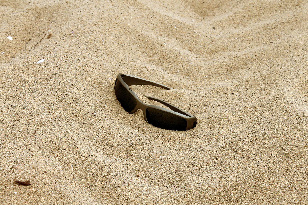 beach  sand  sunglasses free photo