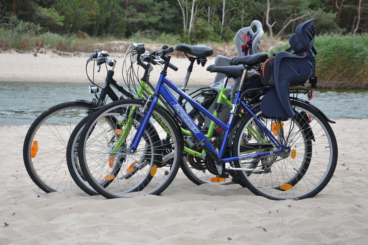 beach bicycles active free photo