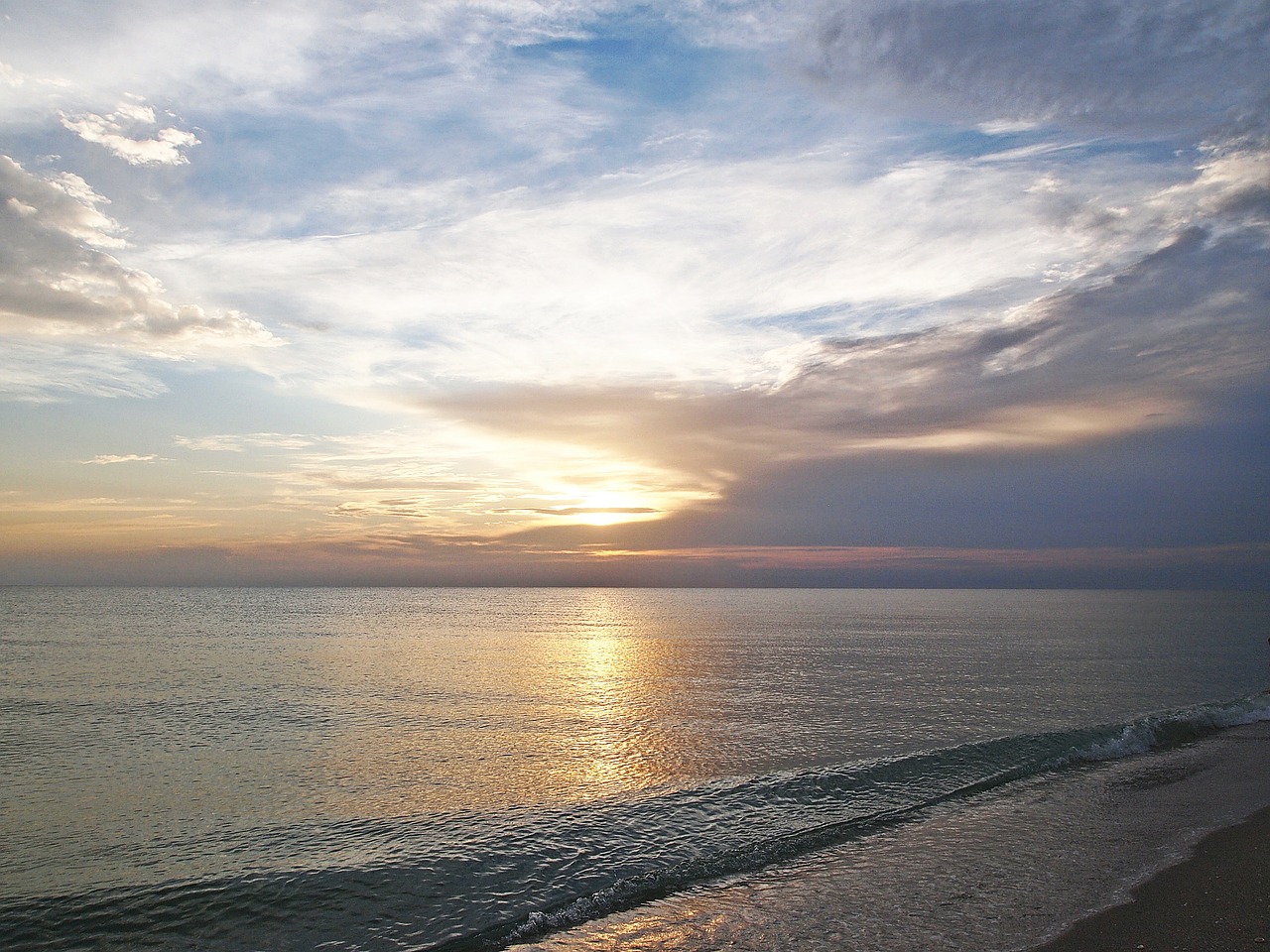 beach sunset ocean free photo