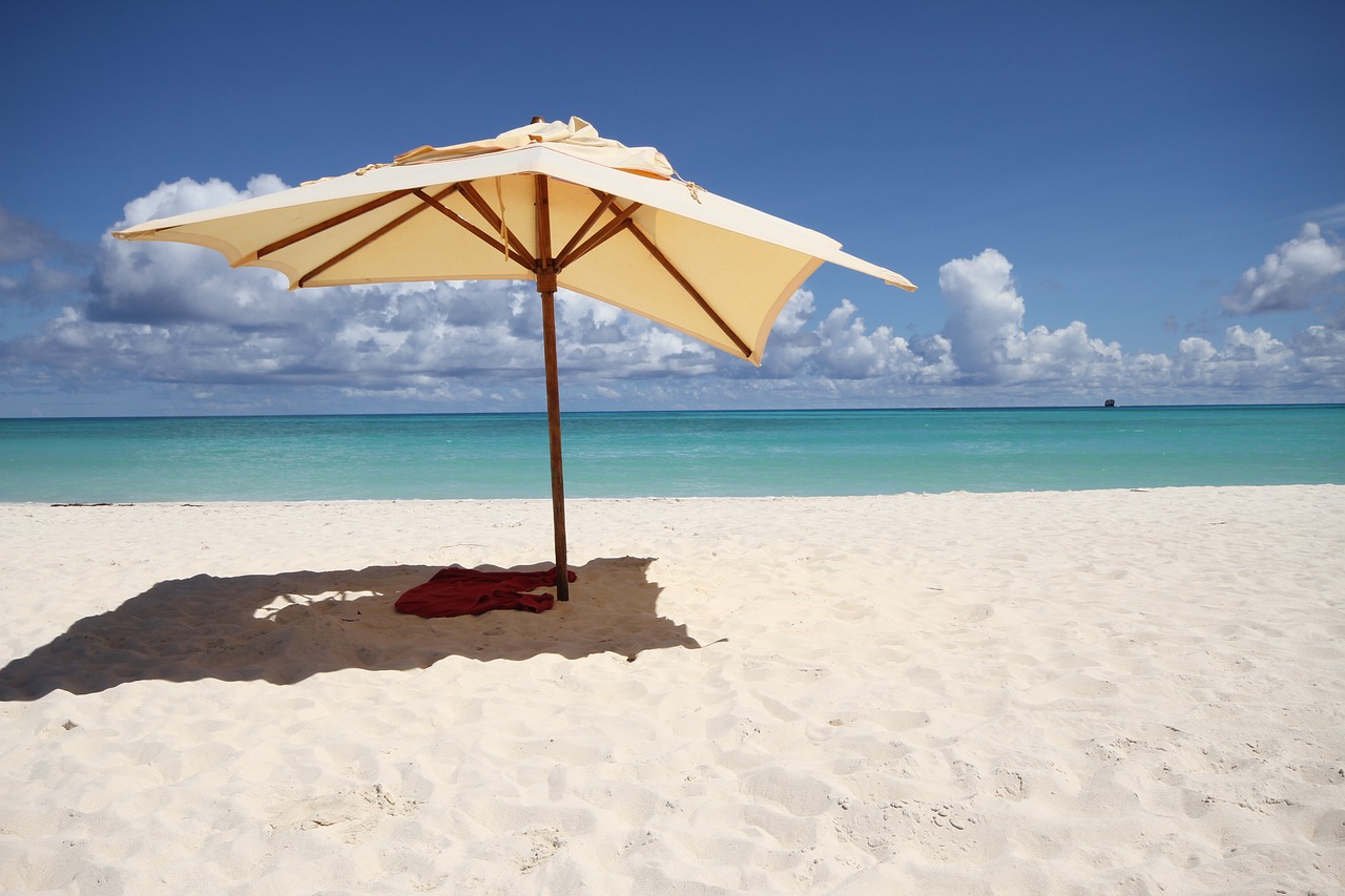 beach  the sun  umbrella free photo